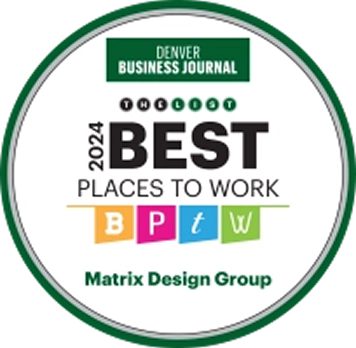 Denver Business Journal 2024 Best Places to Work award badge for Matrix Design Group