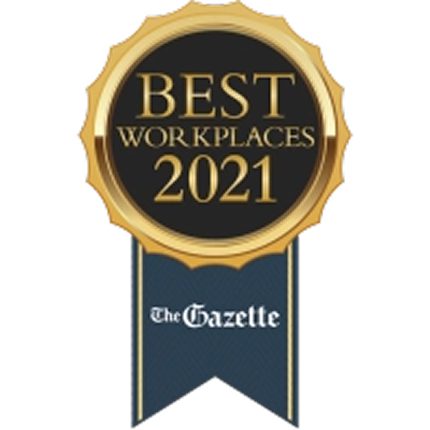The Gazette Best Workplaces 2021 award badge