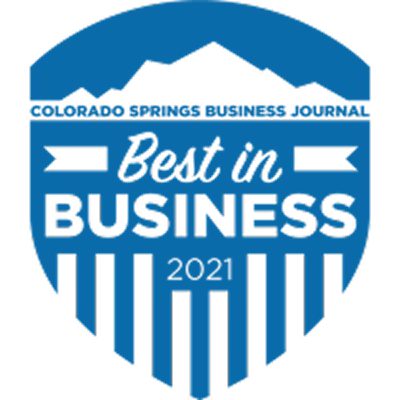 Colorado Springs Business Journal Best in Business 2021 award badge